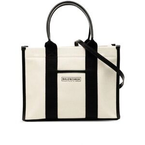 Balenciaga Black and Cream Tote Bag